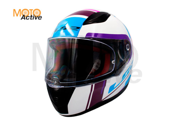 Мотошлем LS2 FF353 Rapid Chos, бело-фиолетовый